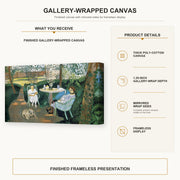 Henri Matisse - Tea in the Garden gallery wrap canvas construction and hanging details infographic