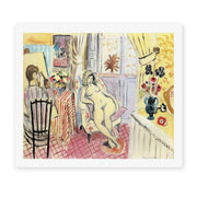 Henri Matisse's The Artist and His Model painting reproduced as a rolled canvas print