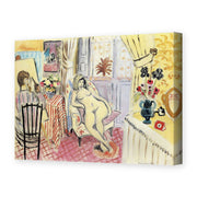 Henri Matisse's The Artist and His Model painting reproduced as a gallery-wrapped canvas print