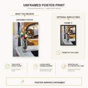 Henri Matisse - The Bed in the Mirror poster print size comparison display infographic