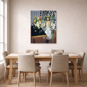 Gallery-wrapped canvas print of Henri Matisse's The Black Table hanging on a dining room wall