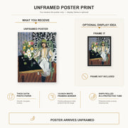Henri Matisse - The Black Table poster print size comparison display infographic