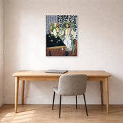 Unframed poster print of Henri Matisse's The Black Table displayed in a home office