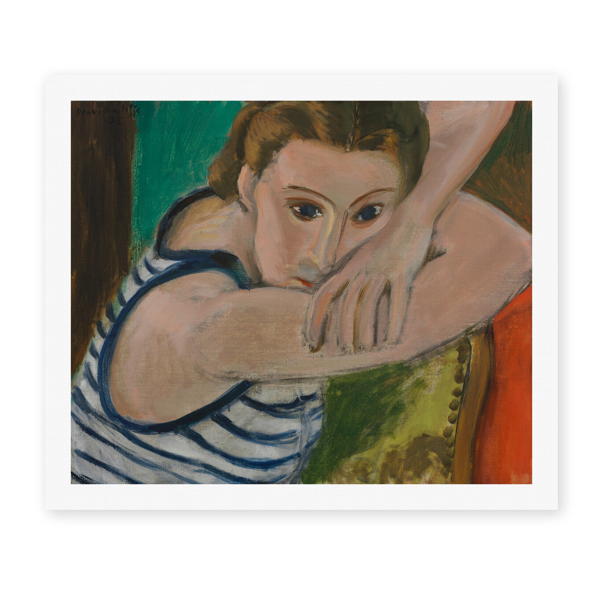 Henri Matisse's The Blue Eyes painting reproduced as a rolled canvas print