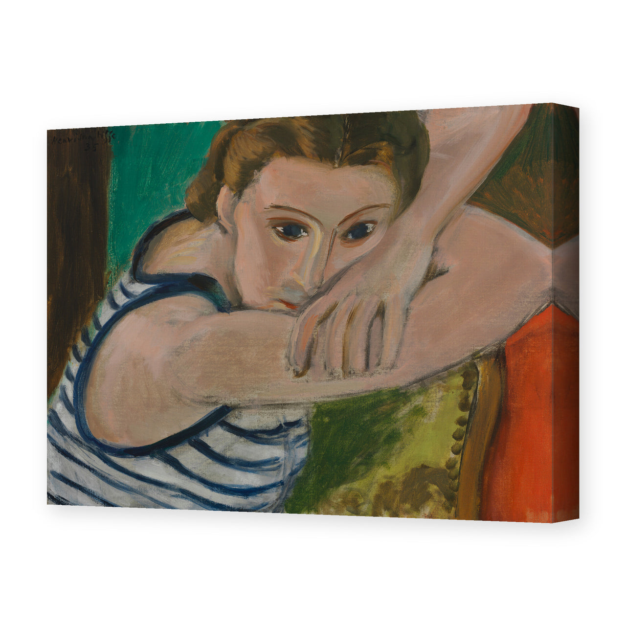 Henri Matisse's The Blue Eyes painting reproduced as a gallery-wrapped canvas print
