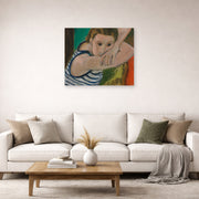 Unframed poster print of Henri Matisse's The Blue Eyes displayed in a living room, view 2