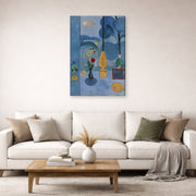 Gallery-wrapped canvas print of Henri Matisse's The Blue Window hanging in a living room, view 2