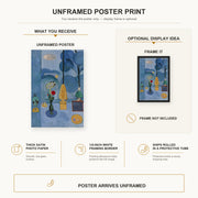 Henri Matisse - The Blue Window poster print size comparison display infographic