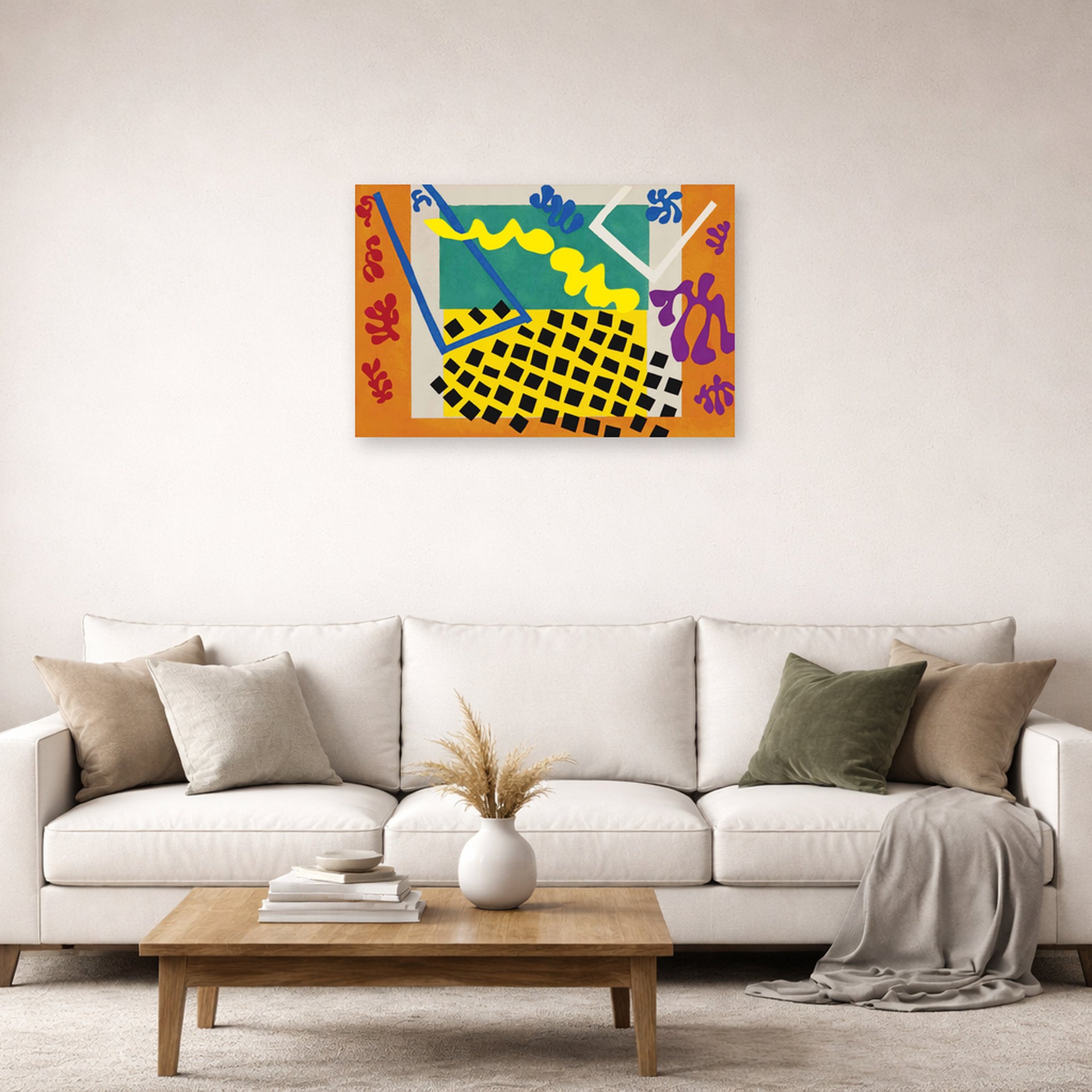 Unframed poster print of Henri Matisse's The Codomas displayed in a living room, view 2