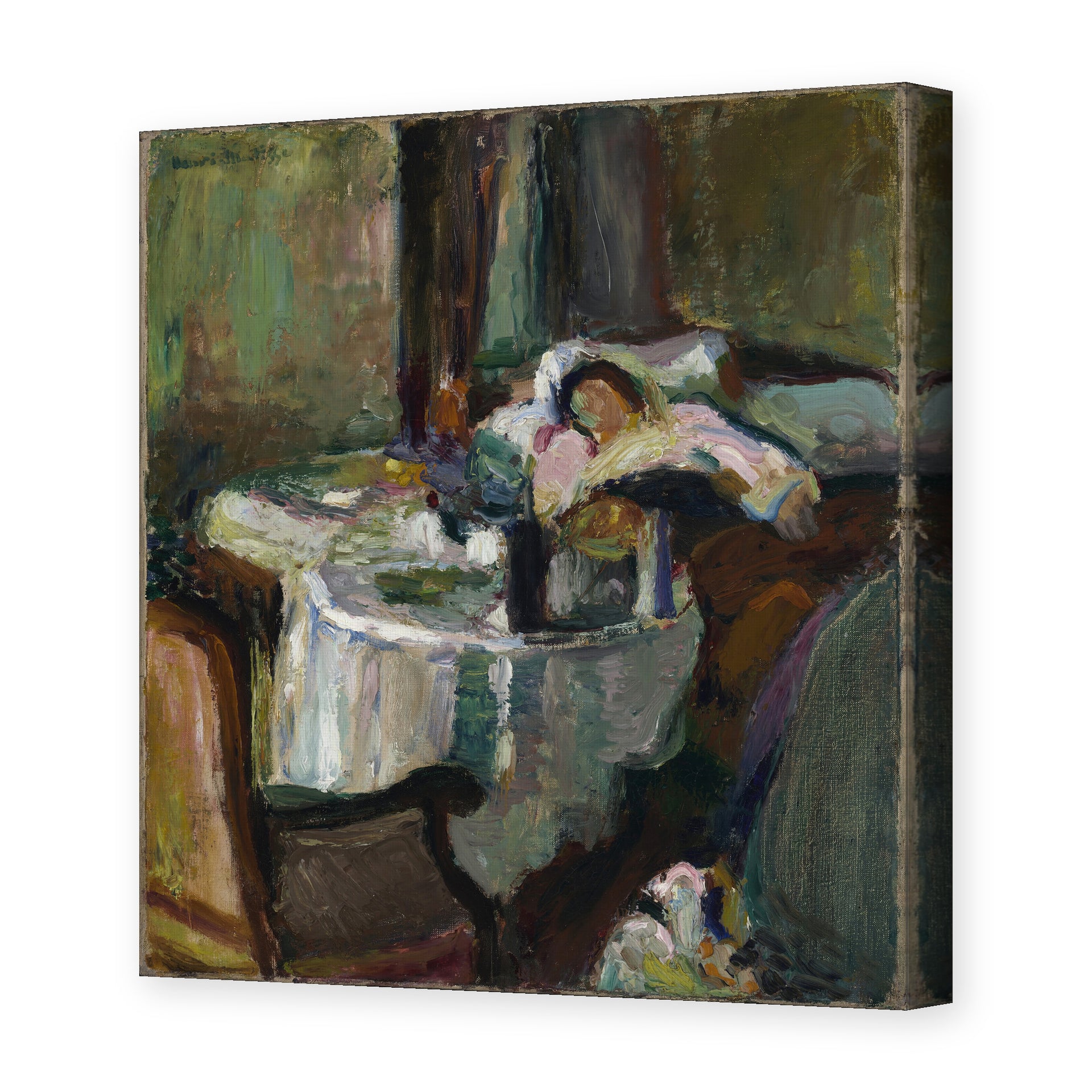 Henri Matisse's The Convalescent Woman (the Sick Woman) painting reproduced as a gallery-wrapped canvas print