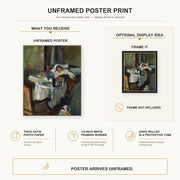 Henri Matisse - The Convalescent Woman (the Sick Woman) poster print size comparison display infographic