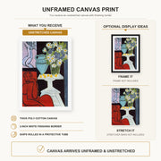 Henri Matisse - The Daisies canvas print size comparison and framing display infographic