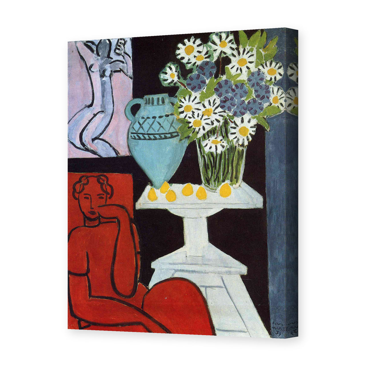 Henri Matisse's The Daisies painting reproduced as a gallery-wrapped canvas print
