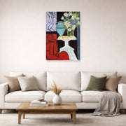 Unframed poster print of Henri Matisse's The Daisies displayed in a living room, view 2
