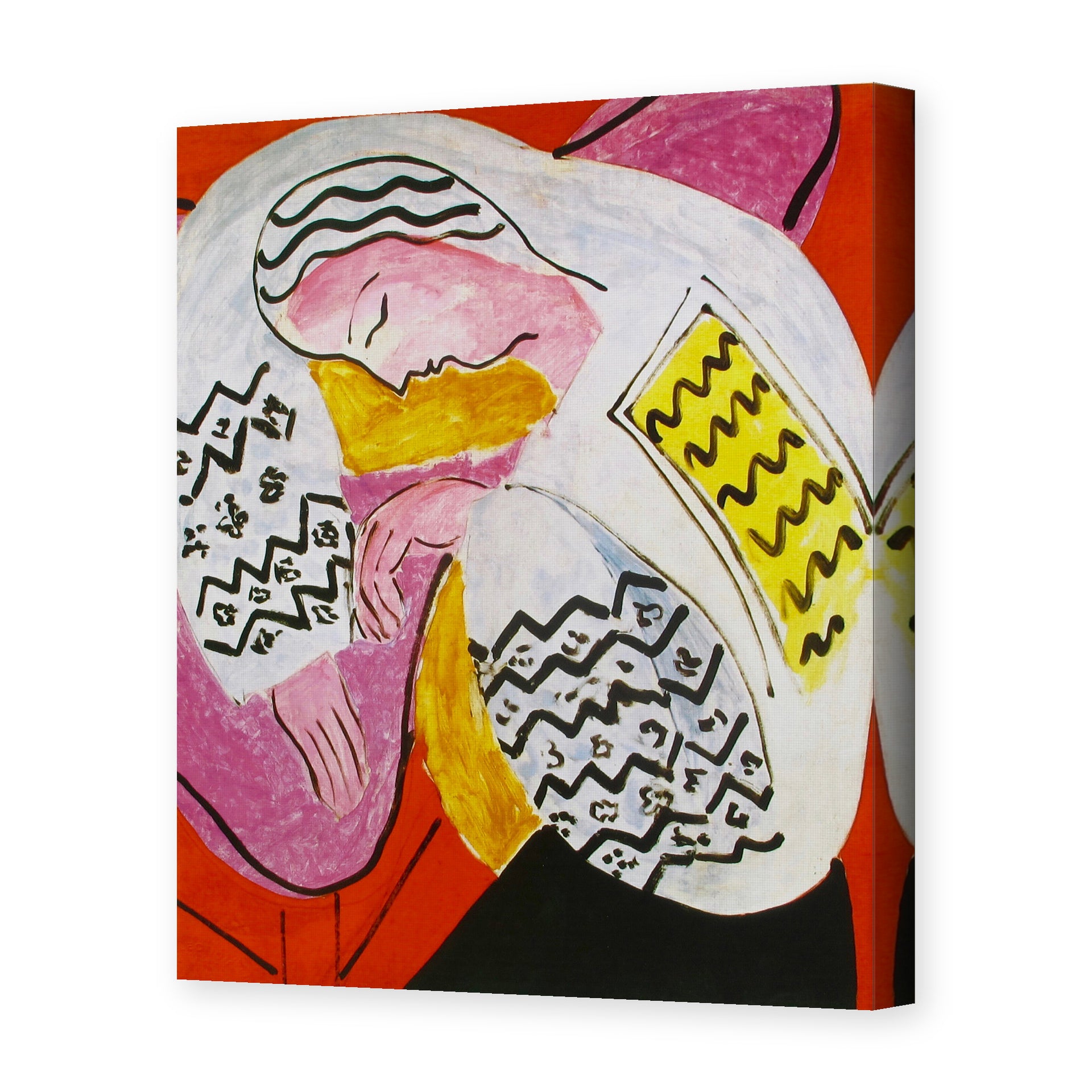 Henri Matisse's The Dream painting reproduced as a gallery-wrapped canvas print