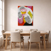 Gallery-wrapped canvas print of Henri Matisse's The Dream hanging on a dining room wall
