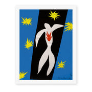 Henri Matisse's The Fall of Icarus painting reproduced as a rolled canvas print
