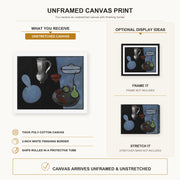 Henri Matisse - The Gourds canvas print size comparison and framing display infographic