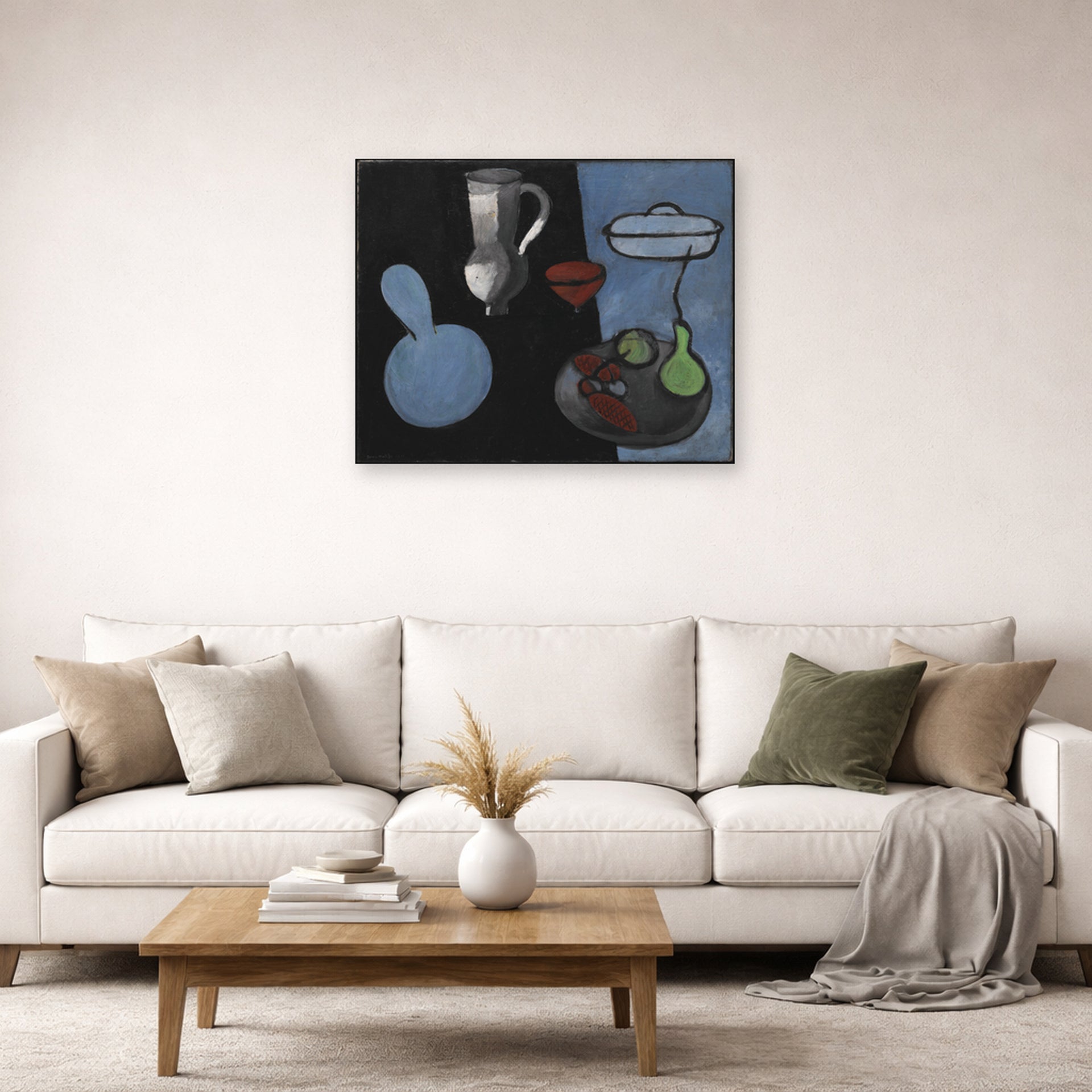 Unframed poster print of Henri Matisse's The Gourds displayed in a living room, view 2