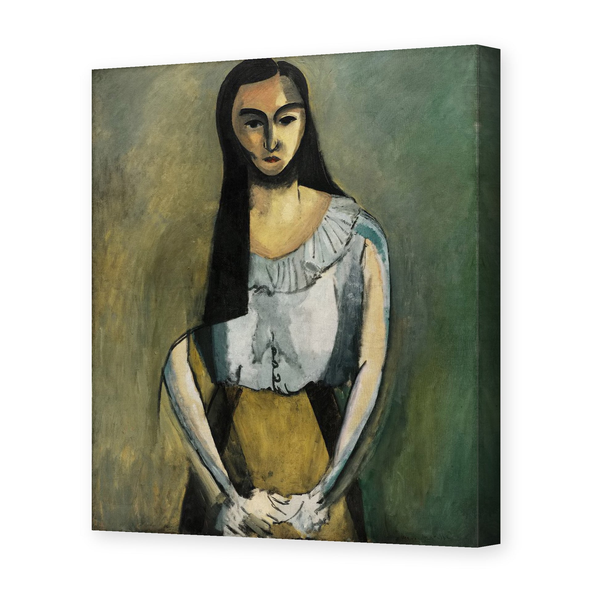Henri Matisse's The Italian Woman painting reproduced as a gallery-wrapped canvas print