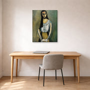 Gallery-wrapped canvas print of Henri Matisse's The Italian Woman hanging in a home office