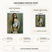 Henri Matisse - The Italian Woman poster print size comparison display infographic