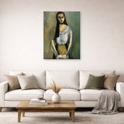 Unframed poster print of Henri Matisse's The Italian Woman displayed in a living room, view 2