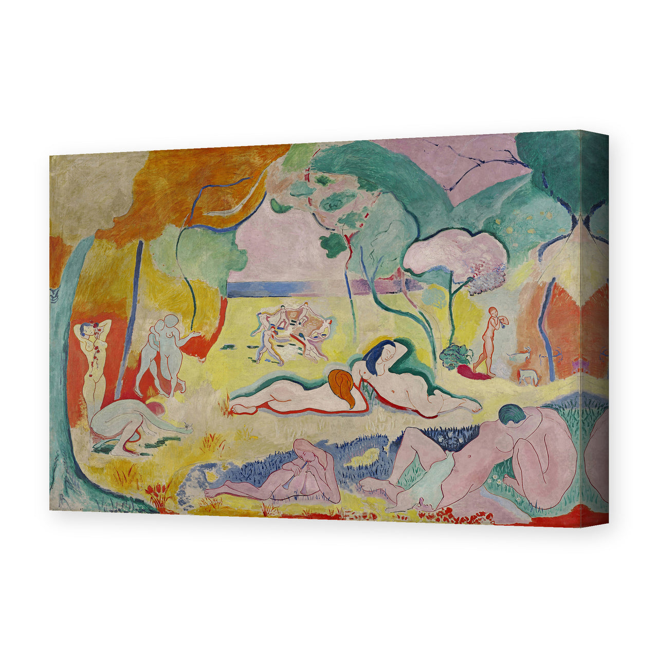 Henri Matisse's The Joy of Life painting reproduced as a gallery-wrapped canvas print
