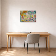 Gallery-wrapped canvas print of Henri Matisse's The Joy of Life hanging in a home office