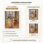 Henri Matisse - The Morning Session canvas print size comparison and framing display infographic