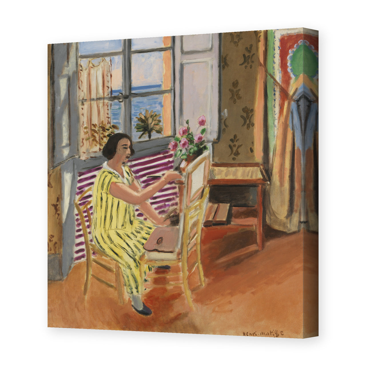 Henri Matisse's The Morning Session painting reproduced as a gallery-wrapped canvas print