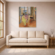 Gallery-wrapped canvas print of Henri Matisse's The Morning Session hanging in a living room, view 1