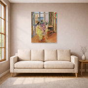 Unframed poster print of Henri Matisse's The Morning Session displayed in a living room, view 1