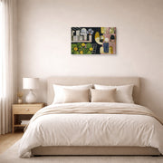 Gallery-wrapped canvas print of Henri Matisse's The Moroccans hanging above a bed in a bedroom