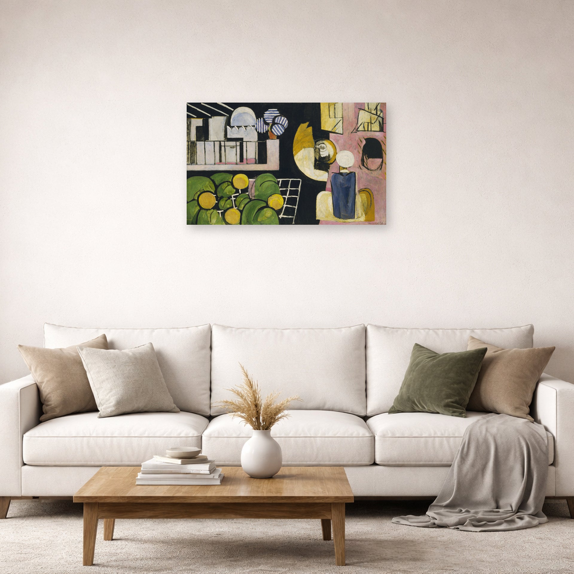 Unframed poster print of Henri Matisse's The Moroccans displayed in a living room, view 2