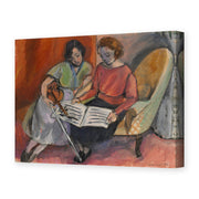 Henri Matisse's The Music Lesson, Two Women Seated on a Divan painting reproduced as a gallery-wrapped canvas print