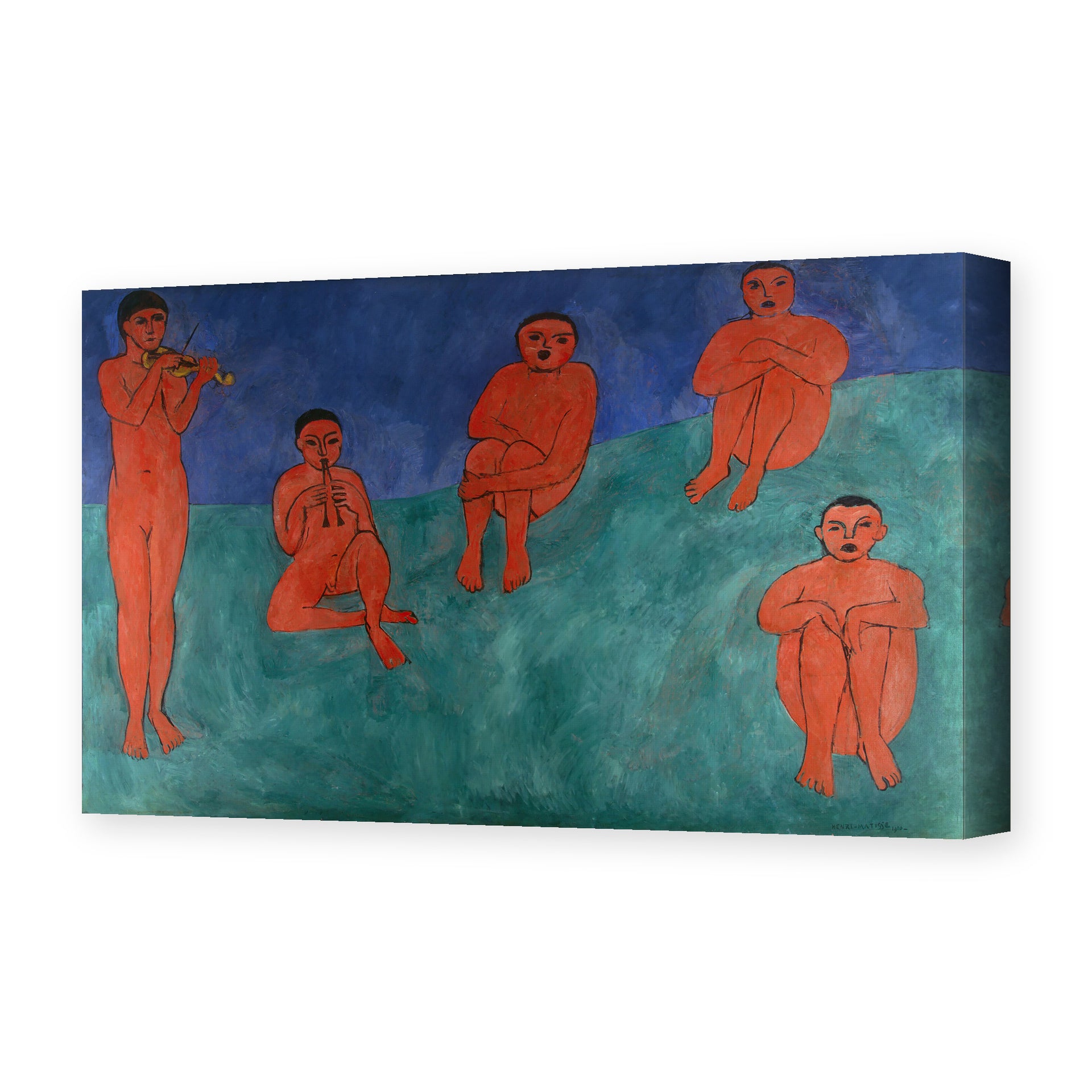 Henri Matisse's The Music painting reproduced as a gallery-wrapped canvas print