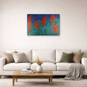 Gallery-wrapped canvas print of Henri Matisse's The Music hanging in a living room, view 2