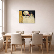 Gallery-wrapped canvas print of Henri Matisse's The Painting Lesson hanging on a dining room wall
