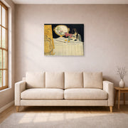 Gallery-wrapped canvas print of Henri Matisse's The Painting Lesson hanging in a living room, view 1