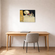 Gallery-wrapped canvas print of Henri Matisse's The Painting Lesson hanging in a home office