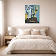 Gallery-wrapped canvas print of Henri Matisse's The Plaster Torso hanging above a bed in a bedroom