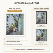 Henri Matisse - The Terrace, St. Tropez canvas print size comparison and framing display infographic