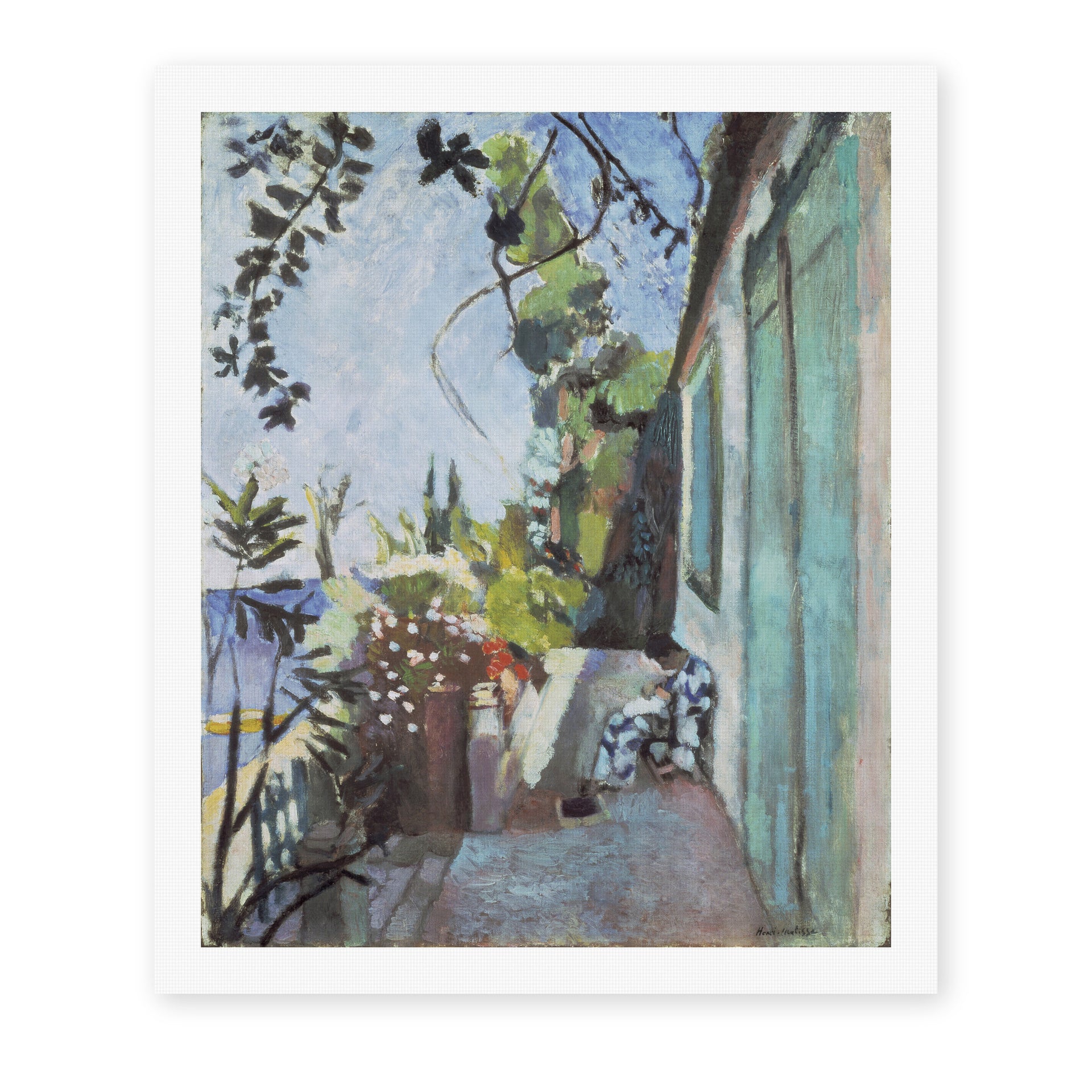 Henri Matisse's The Terrace, St. Tropez painting reproduced as a rolled canvas print