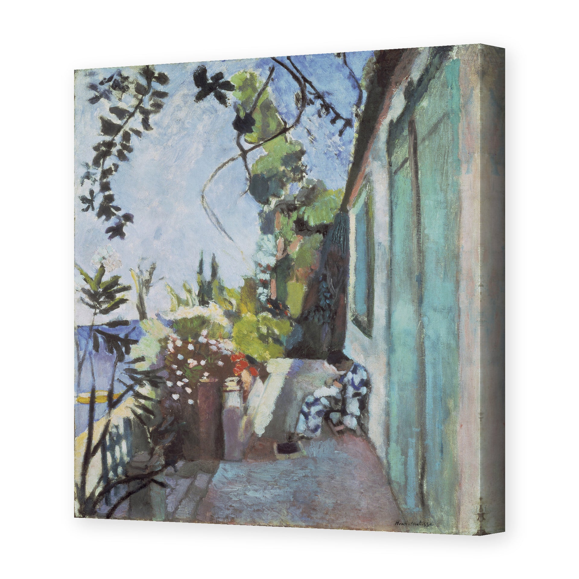 Henri Matisse's The Terrace, St. Tropez painting reproduced as a gallery-wrapped canvas print