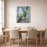 Gallery-wrapped canvas print of Henri Matisse's The Terrace, St. Tropez hanging on a dining room wall