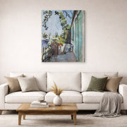 Gallery-wrapped canvas print of Henri Matisse's The Terrace, St. Tropez hanging in a living room, view 2