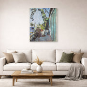 Unframed poster print of Henri Matisse's The Terrace, St. Tropez displayed in a living room, view 2