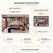 Henri Matisse - The Windshield poster print size comparison display infographic