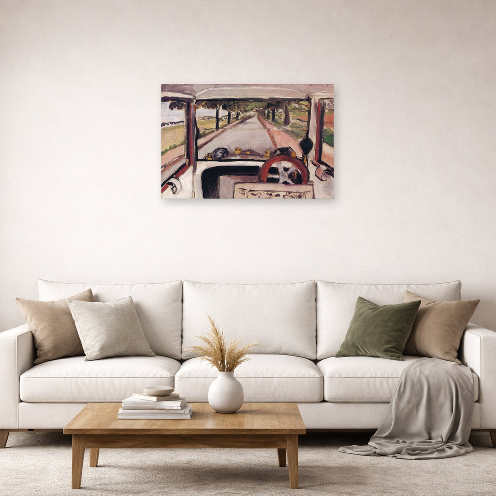 Unframed poster print of Henri Matisse's The Windshield displayed in a living room, view 2